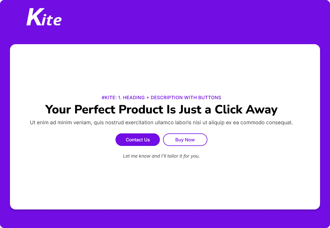 Heading + Description with Buttons