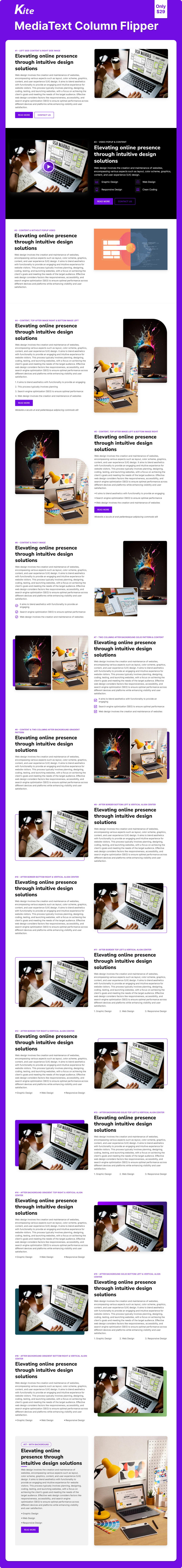 MediaText Column Flipper Module interactive demos