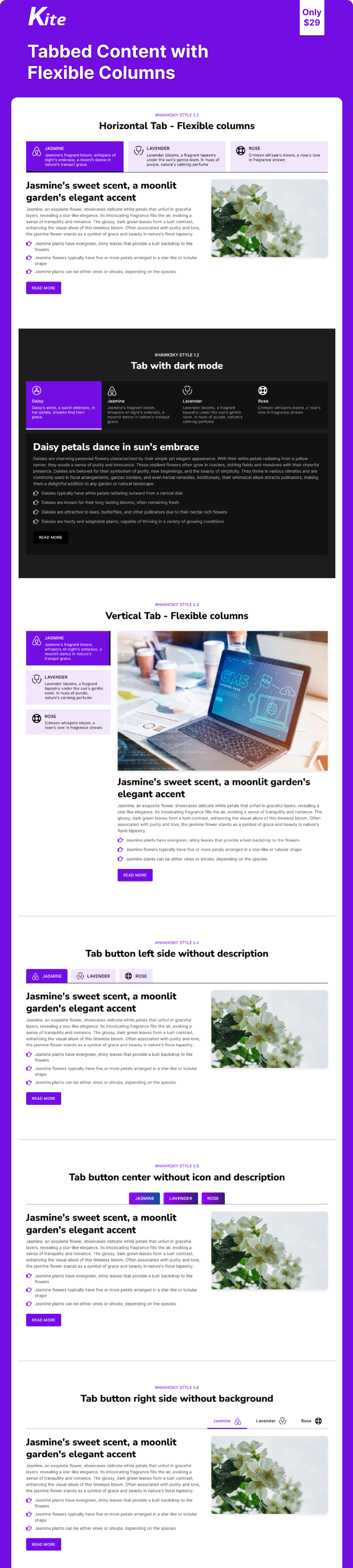 Tabbed Content with Flexible Columns Preview image