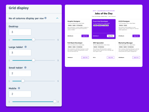 Flexible Columns Display Setting [Desktop, Tablet & Mobile]