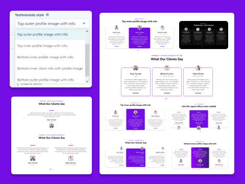 Multiple styles options