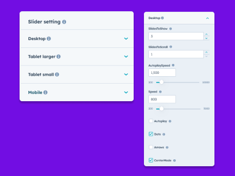 Full controls (desktop, tablet and mobile) carousel/slider