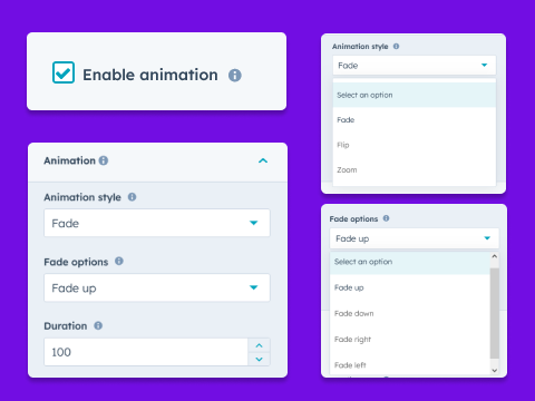 Smooth transitions and animations