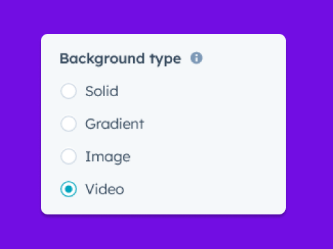 Background types [Solid, Gradient, Image and Video]