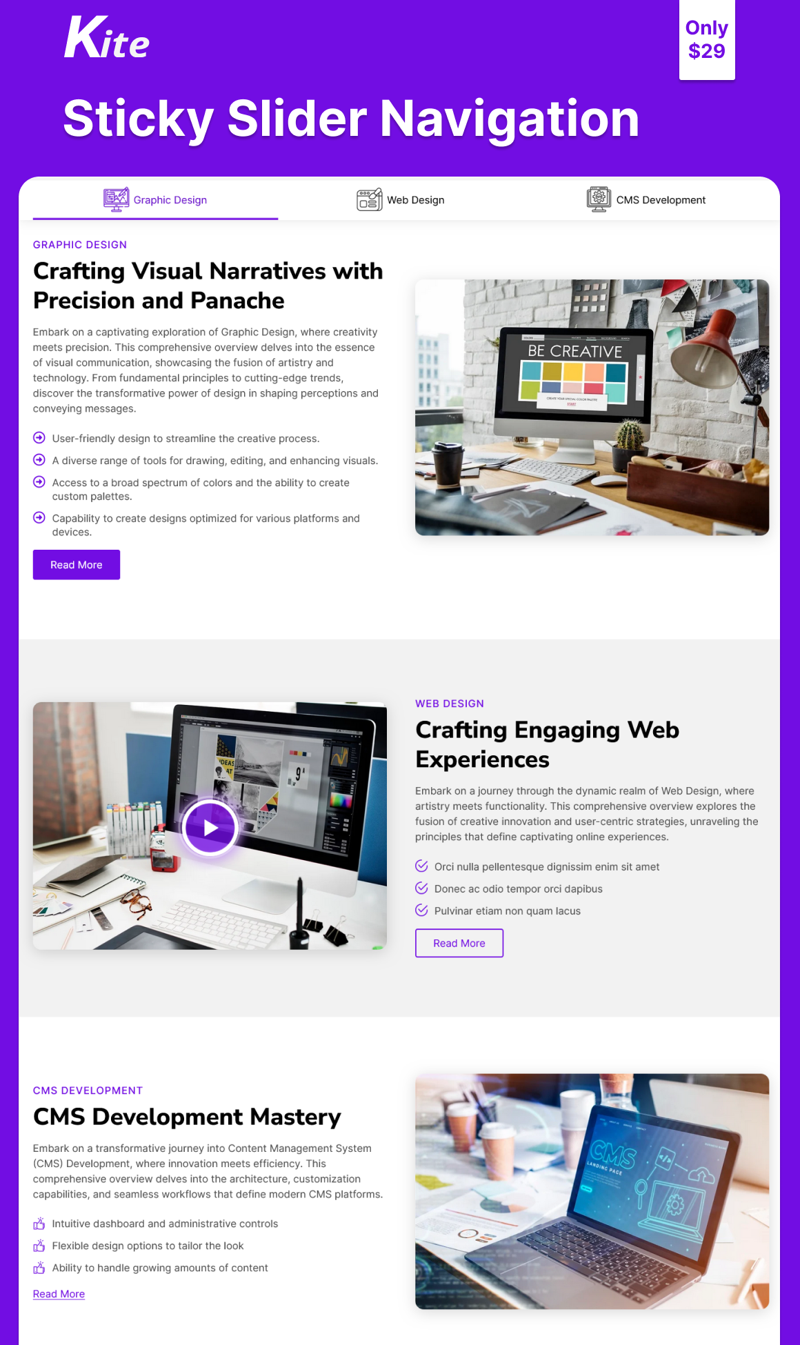 Sticky Slider Navigation Module by GAN Creative