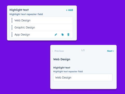 Highlight Text Repeater items