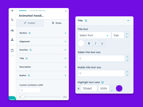 Customized options for every field