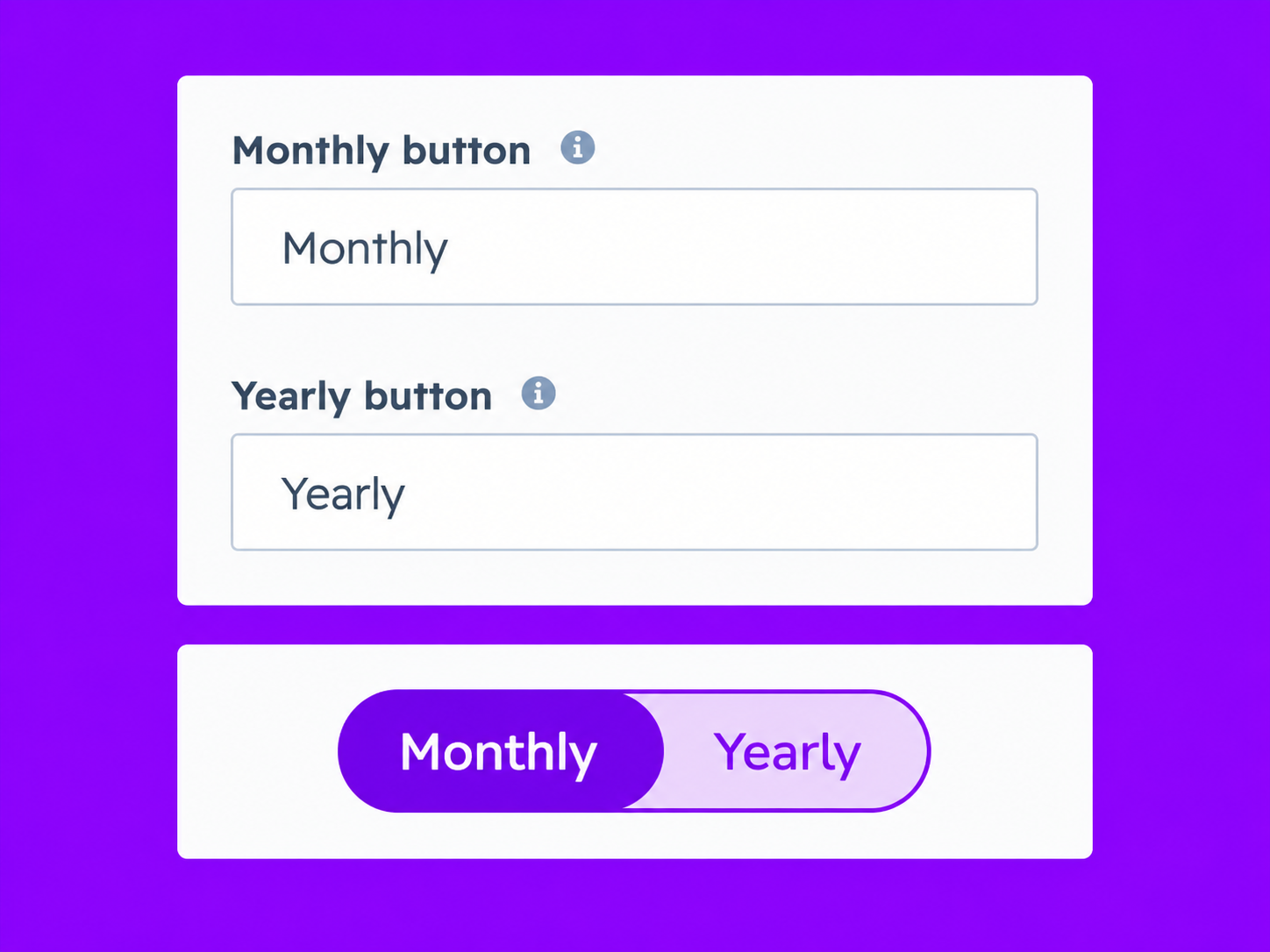 Monthly & Yearly Billing Toggle