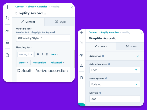 Heading with animation