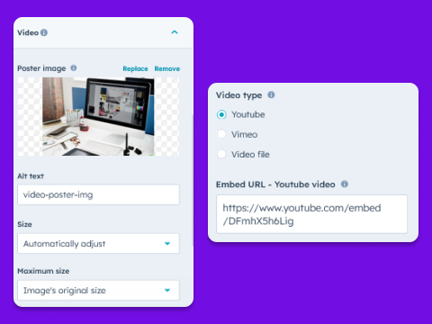 Video with popup box